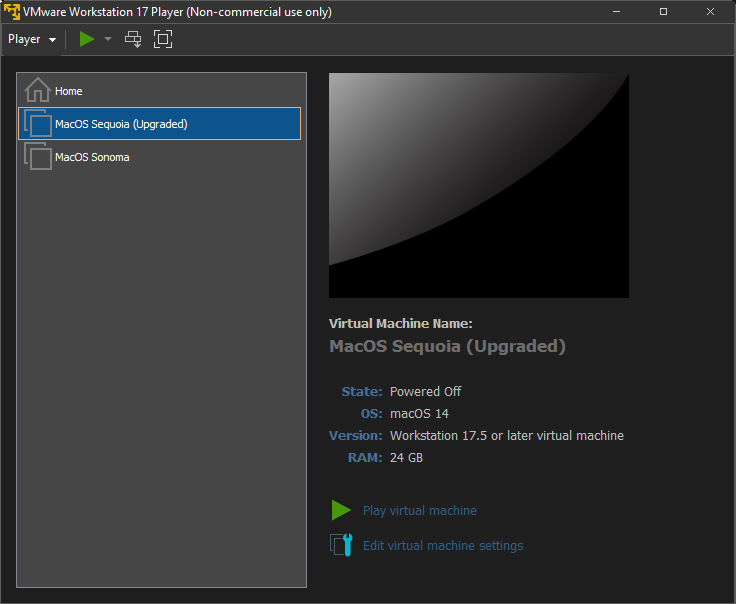 Running latest MacOS Sequoia in VMware on Windows 11 | Terrence